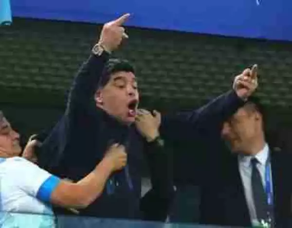 FIFA Strips Maradona Off Ambassador Role For Giving Nigerian Fans The ‘Middle Finger’